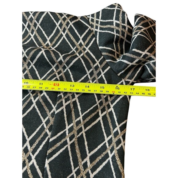 7th Avenue NEW YORK & COMPANY Black‎ - Gold Metallic Sweater/Top Size Medium - Picture 4 of 7